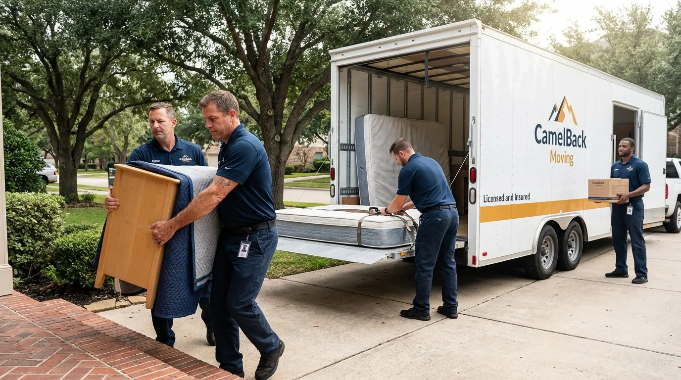 Crew loading residential truck for cross-state move from Butler, AL