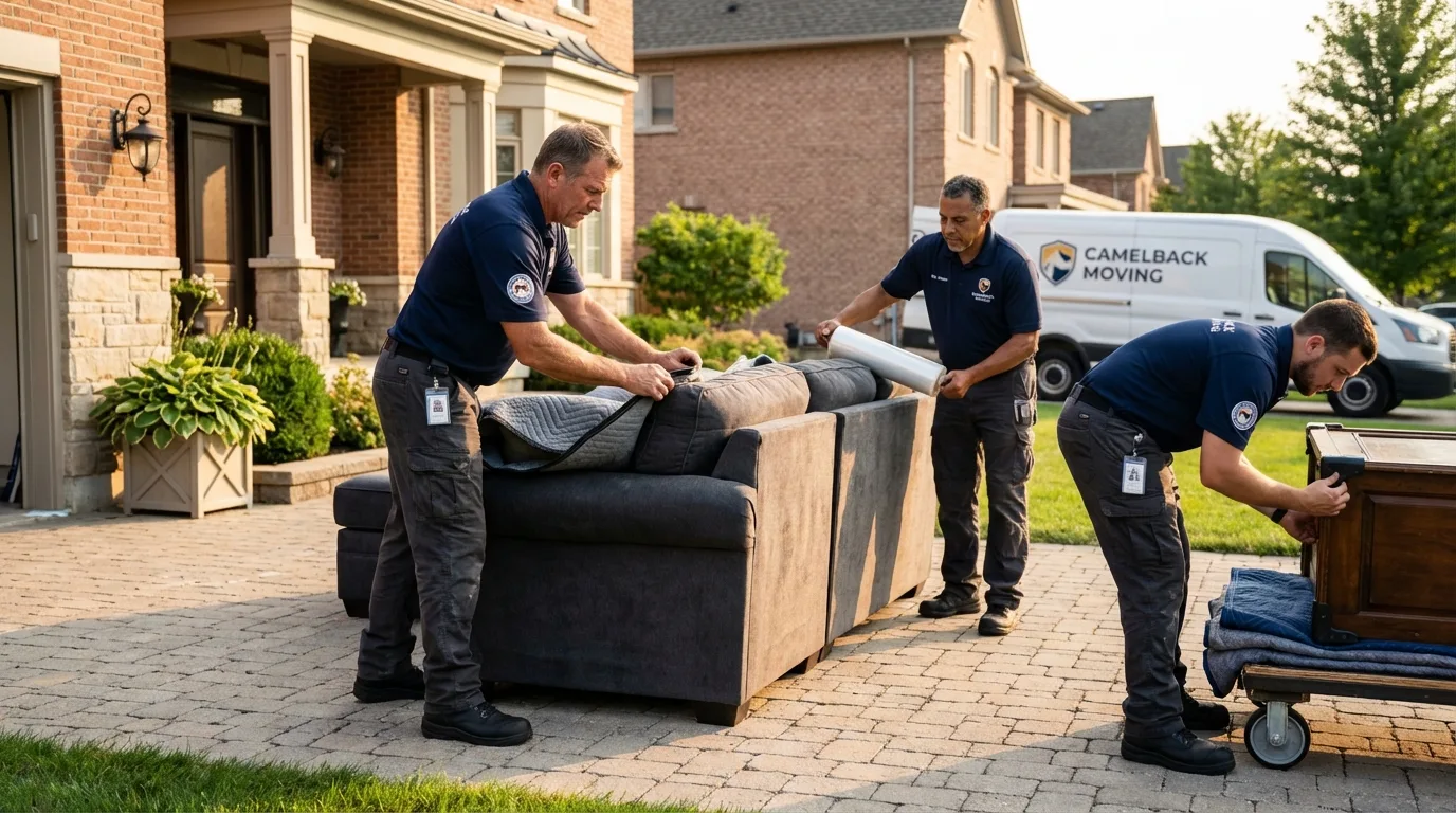 Large estate moving crew wrapping furniture in Butler, AL