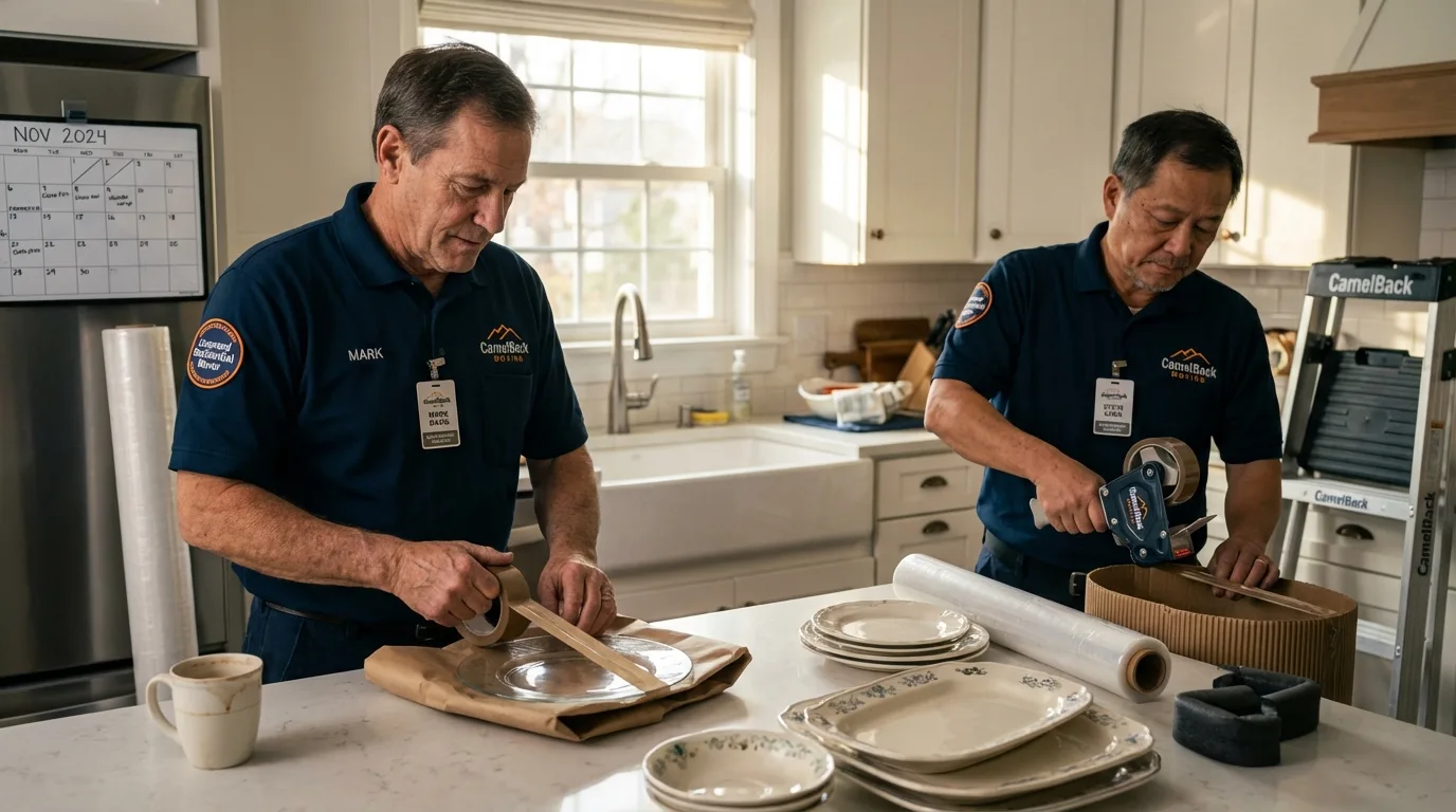 Professional crew packing kitchen dishware in Butler, AL